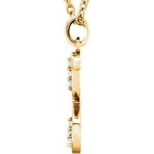 14K Yellow Gold Initial G Round 1 Mm G-H I1 .025 Ctw Natural Diamond Initial Necklace, Length: 16 In