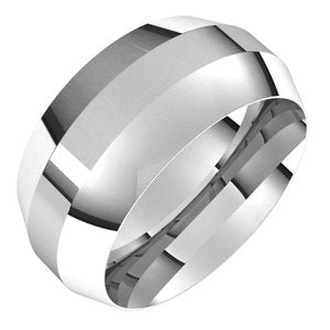 Platinum 10 Mm Standard Standard Weight Trapezoid Wedding Band Size 12.5