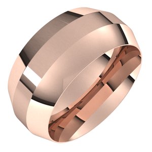 10K Yellow Or White Or Rose Gold Trapezoid Flat Band