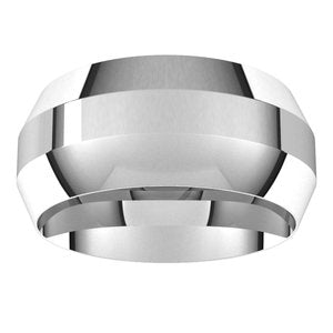 14K X1 White Gold Trapezoid Flat Band