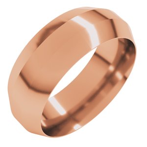 14K Yellow Or White Or Rose Gold Trapezoid Flat Band