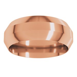 10K Yellow Or White Or Rose Gold Trapezoid Flat Band