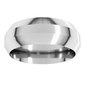 10K Yellow Or White Or Rose Gold Trapezoid Flat Band