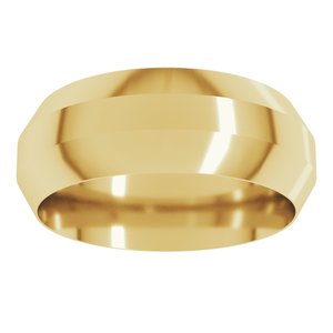 18K Yellow Or White Or Rose Gold Trapezoid Flat Band