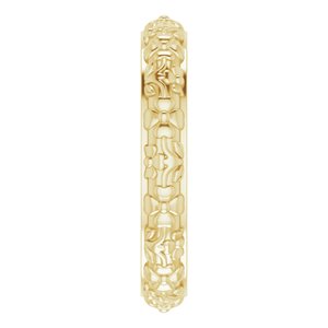 10k Yellow Or White Or Rose Gold Floral Half Round Band