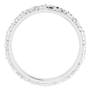 10k Yellow Or White Or Rose Gold Floral Half Round Band