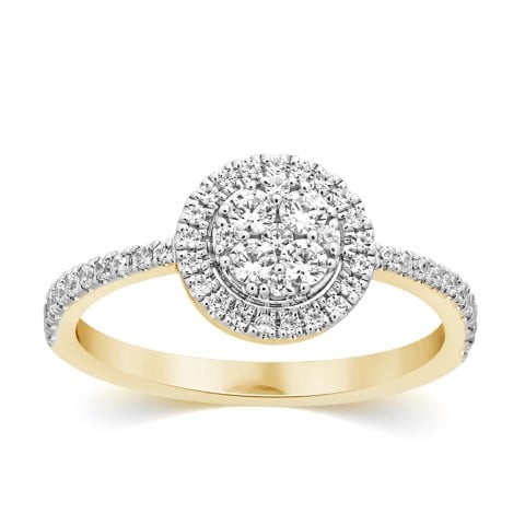 10K Yellow Gold 0.51-0.52 Cttw Diamond Ladies Ring