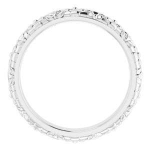 10k Yellow Or White Or Rose Gold Floral Half Round Band