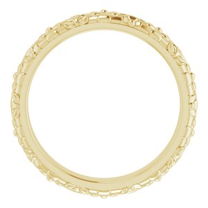 10k Yellow Or White Or Rose Gold Floral Half Round Band