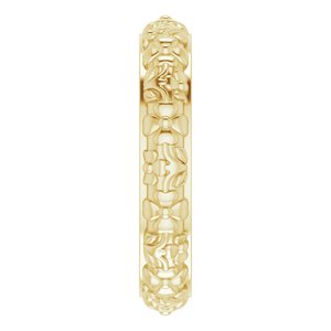 10k Yellow Or White Or Rose Gold Floral Half Round Band