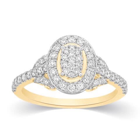 10K Yellow Or White Gold 0.52 Cttw Diamond Ladies Ring