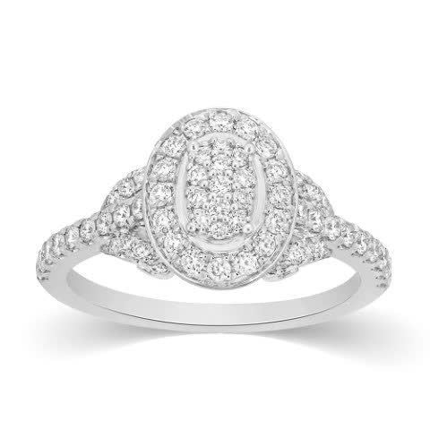 10K Yellow Or White Gold 0.52 Cttw Diamond Ladies Ring