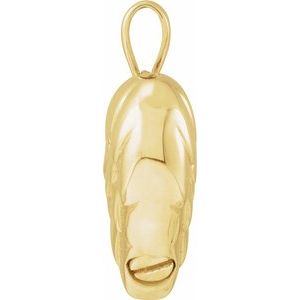 14K Yellow Gold-Plated Sterling Silver 24.5 X 20.3 Mm Polished Heart Angel Wings Ash Holder Pendant And Accessory Kit