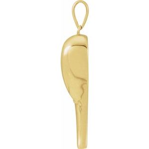 14K Yellow Gold-Plated Sterling Silver 33.5 X 11 Mm Polished Angel Wing Ash Holder Pendant And Accessory Kit