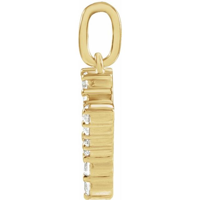 14K Yellow Or White Gold Round Si1-Si2, G-H Polished Lab-Grown Diamond Initial Pendant