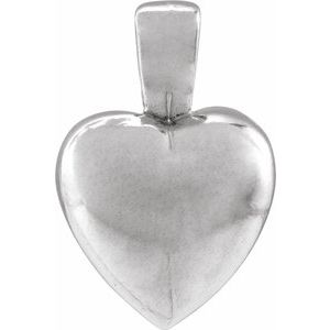 14K White Gold 15.25 X 10.25 Mm Polished Heart Pendant