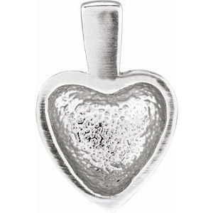 14K White Gold 15.25 X 10.25 Mm Polished Heart Pendant