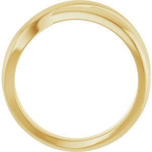 14K Yellow Gold Polished Criss Cross Ring Size 7