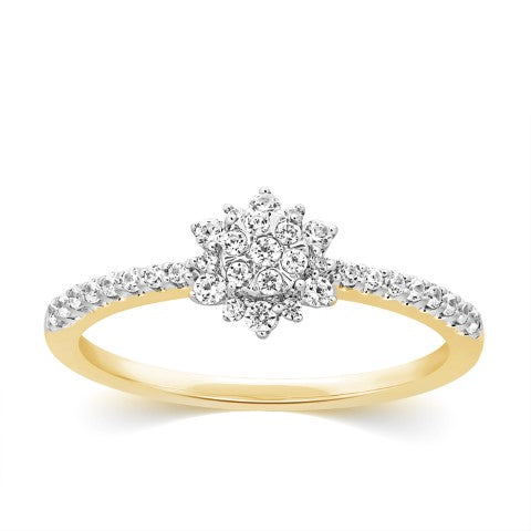 10K Yellow Gold 0.29-0.33 Cttw Diamond Ladies Ring