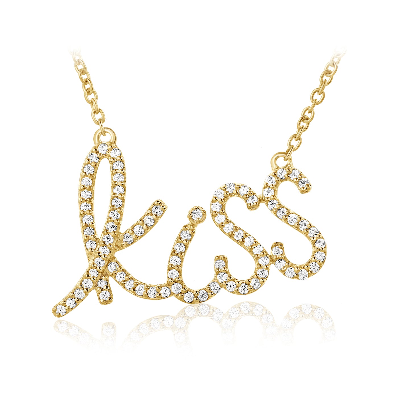 10K Yellow Gold 0.25 Cttw Diamond Ladies "Kiss" Charm