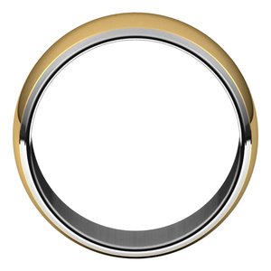 14K Yellow Or White Or Rose Gold Stepped Beveled-Edge Inlay Half Round Band