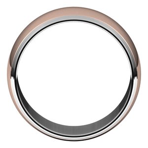 14K Yellow Or White Or Rose Gold Stepped Beveled-Edge Inlay Half Round Band