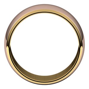 14K Yellow Or White Or Rose Gold Stepped Beveled-Edge Inlay Half Round Band