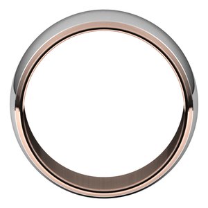 14K Yellow Or White Or Rose Gold Stepped Beveled-Edge Inlay Half Round Band