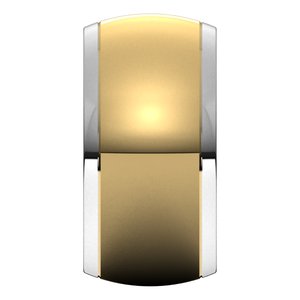 14K Yellow Or White Or Rose Gold Stepped Beveled-Edge Inlay Half Round Band