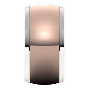 14K Yellow Or White Or Rose Gold Stepped Beveled-Edge Inlay Half Round Band