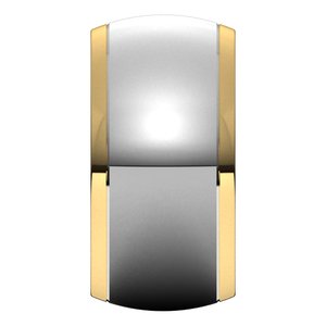 14K Yellow Or White Or Rose Gold Stepped Beveled-Edge Inlay Half Round Band