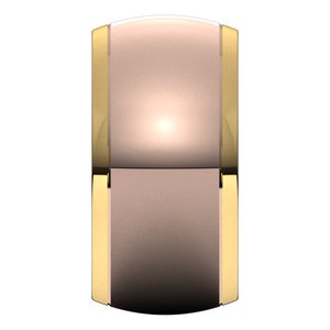 14K Yellow Or White Or Rose Gold Stepped Beveled-Edge Inlay Half Round Band
