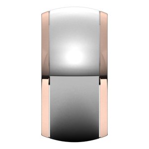 14K Yellow Or White Or Rose Gold Stepped Beveled-Edge Inlay Half Round Band