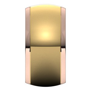 14K Yellow Or White Or Rose Gold Stepped Beveled-Edge Inlay Half Round Band