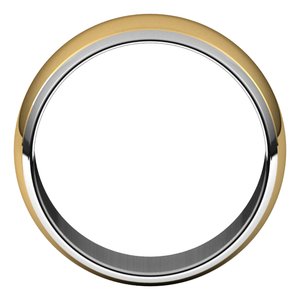 14K Yellow Or White Or Rose Gold Stepped Beveled-Edge Inlay Half Round Band