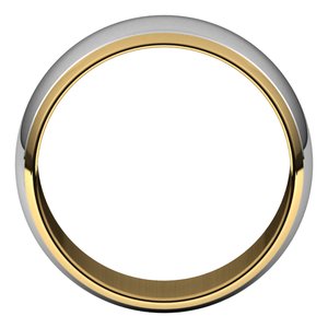 14K Yellow Or White Or Rose Gold Stepped Beveled-Edge Inlay Half Round Band