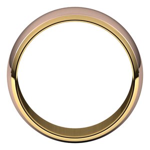 14K Yellow Or White Or Rose Gold Stepped Beveled-Edge Inlay Half Round Band