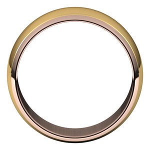 14K Yellow Or White Or Rose Gold Stepped Beveled-Edge Inlay Half Round Band