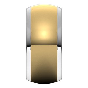14K Yellow Or White Or Rose Gold Stepped Beveled-Edge Inlay Half Round Band