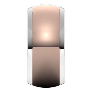 14K Yellow Or White Or Rose Gold Stepped Beveled-Edge Inlay Half Round Band
