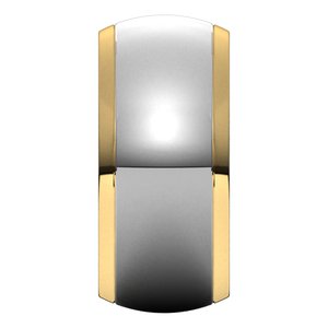 14K Yellow Or White Or Rose Gold Stepped Beveled-Edge Inlay Half Round Band