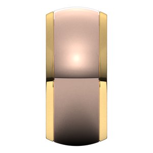 14K Yellow Or White Or Rose Gold Stepped Beveled-Edge Inlay Half Round Band