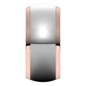 14K Yellow Or White Or Rose Gold Stepped Beveled-Edge Inlay Half Round Band