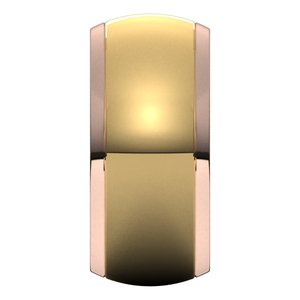 14K Yellow Or White Or Rose Gold Stepped Beveled-Edge Inlay Half Round Band