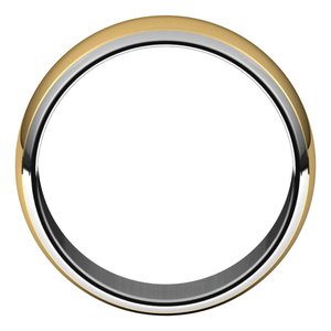 14K White/Yellow Gold 8 Mm Standard Standard Weight Half Round Grooves Size 8