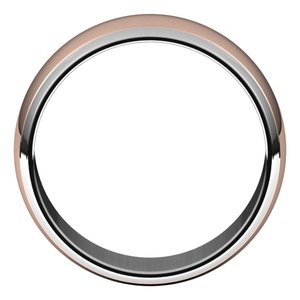 14K Yellow Or White Or Rose Gold Stepped Beveled-Edge Inlay Half Round Band