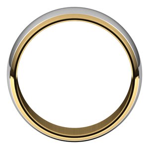 14K Yellow/White Gold  8 Mm Standard Standard Weight Half Round Grooves Size 9.5
