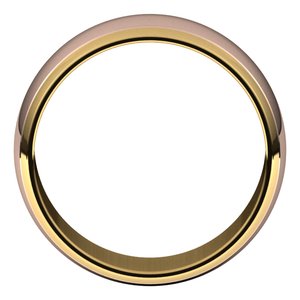 14K Yellow Or White Or Rose Gold Stepped Beveled-Edge Inlay Half Round Band