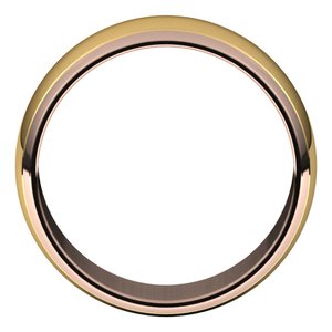 14K Yellow Or White Or Rose Gold Stepped Beveled-Edge Inlay Half Round Band