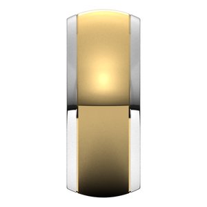 14K Yellow Or White Or Rose Gold Stepped Beveled-Edge Inlay Half Round Band